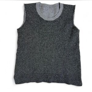 Women’s Sleeveless Lambs Wool Sleeveless Sweater Gray Size Small Preppy Chic S
